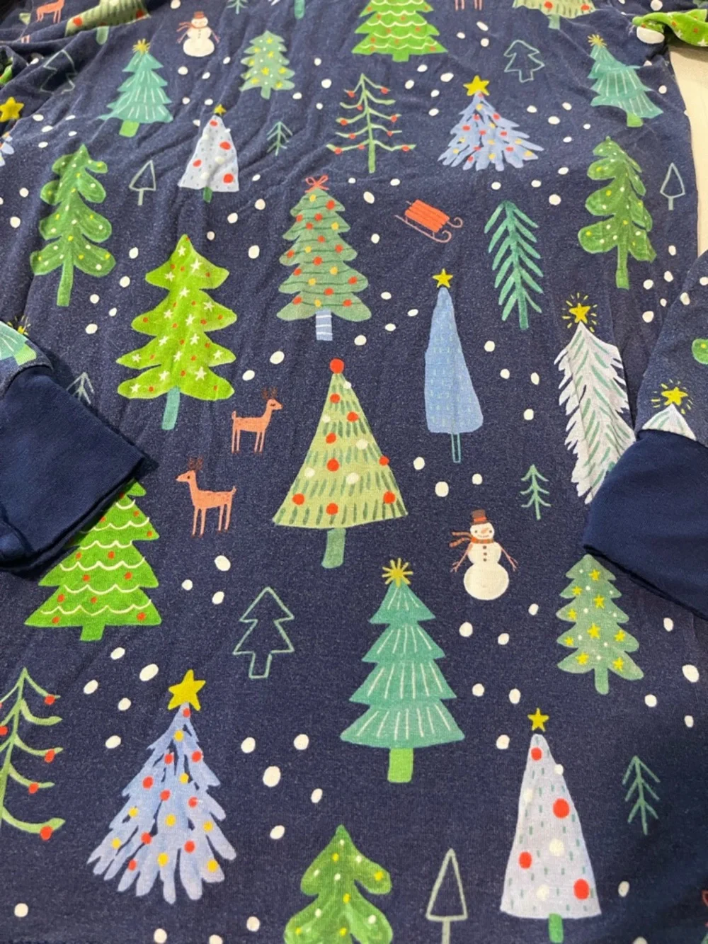 Little Sleepies Navy Blue Holiday Tree Pajama Set